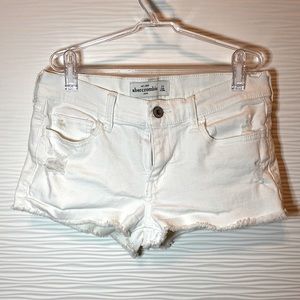 Abercrombie & Fitch Kids Distressed White Denim Shorts Kids 14